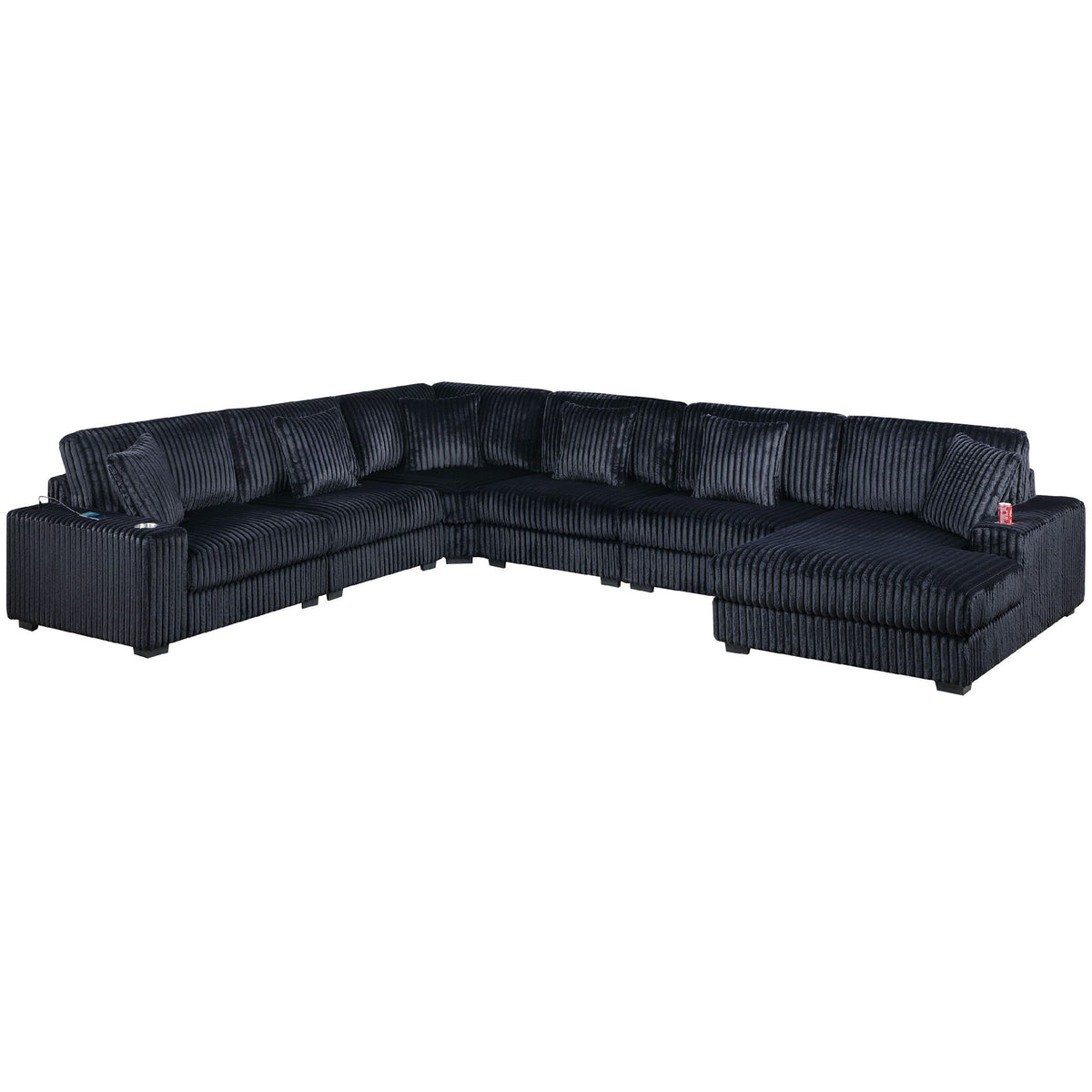 Modular Sectional Sofa Set With Cup Holders And USB Port
