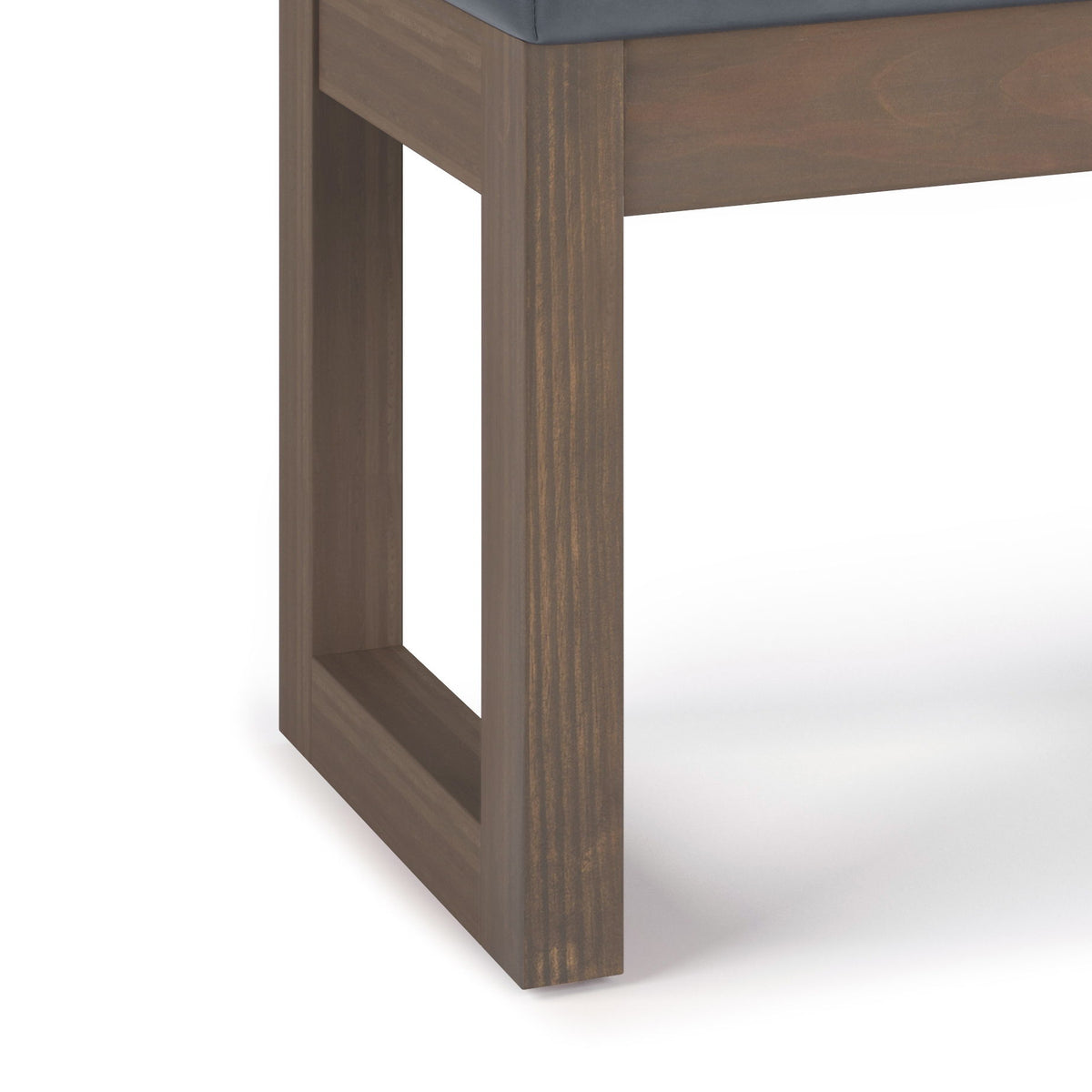 Milltown - Footstool Small Ottoman Bench - Dark Gray - Faux Leather