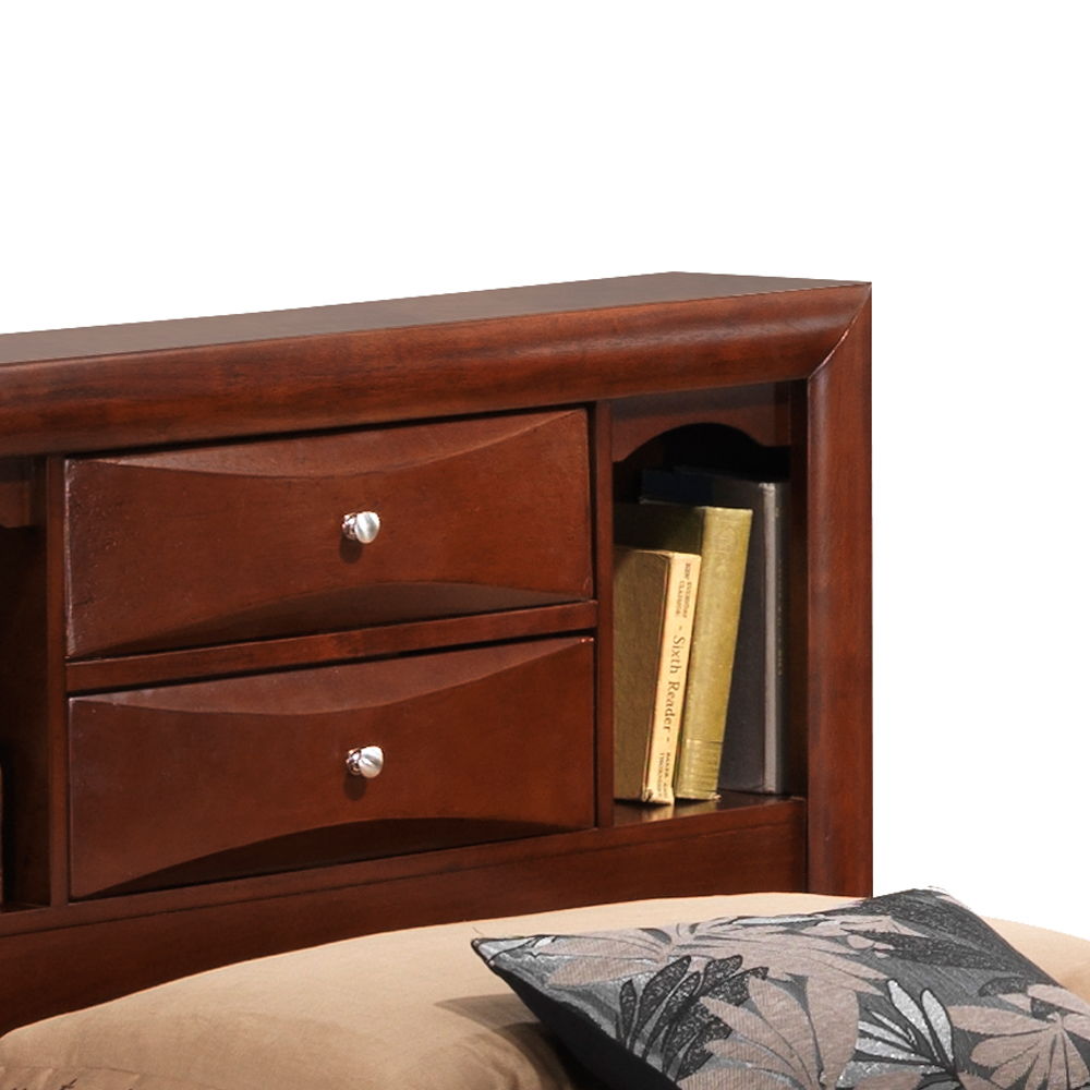 Modern Design Storage Bed With Bookcase Headboard