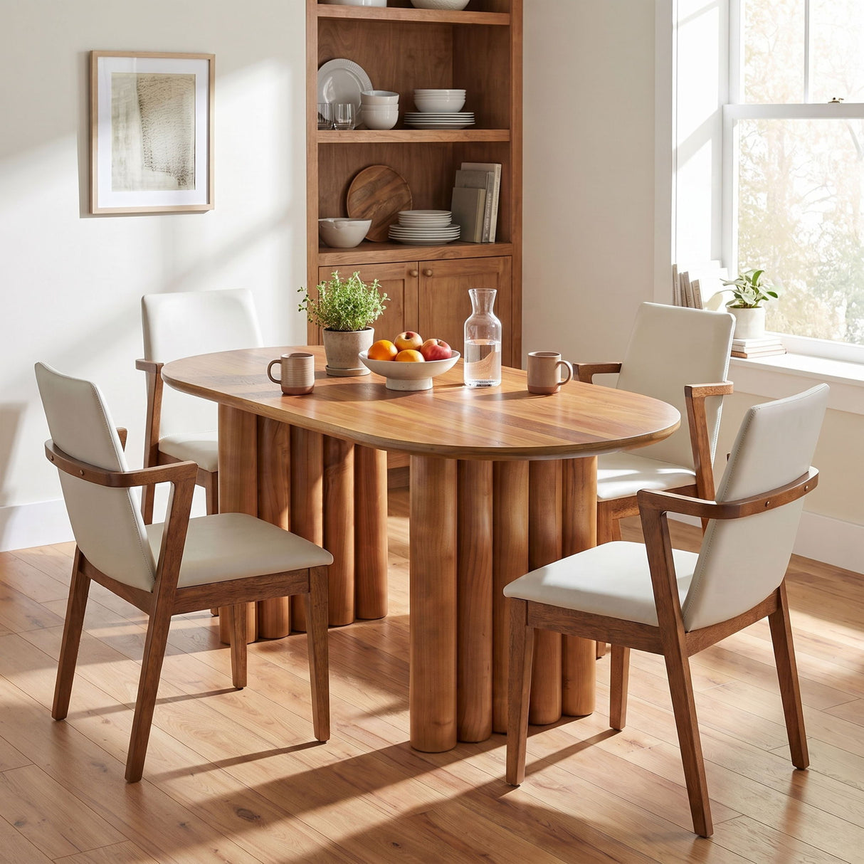 5 Piece Indoor Dining Set With Oval Table And Chairs