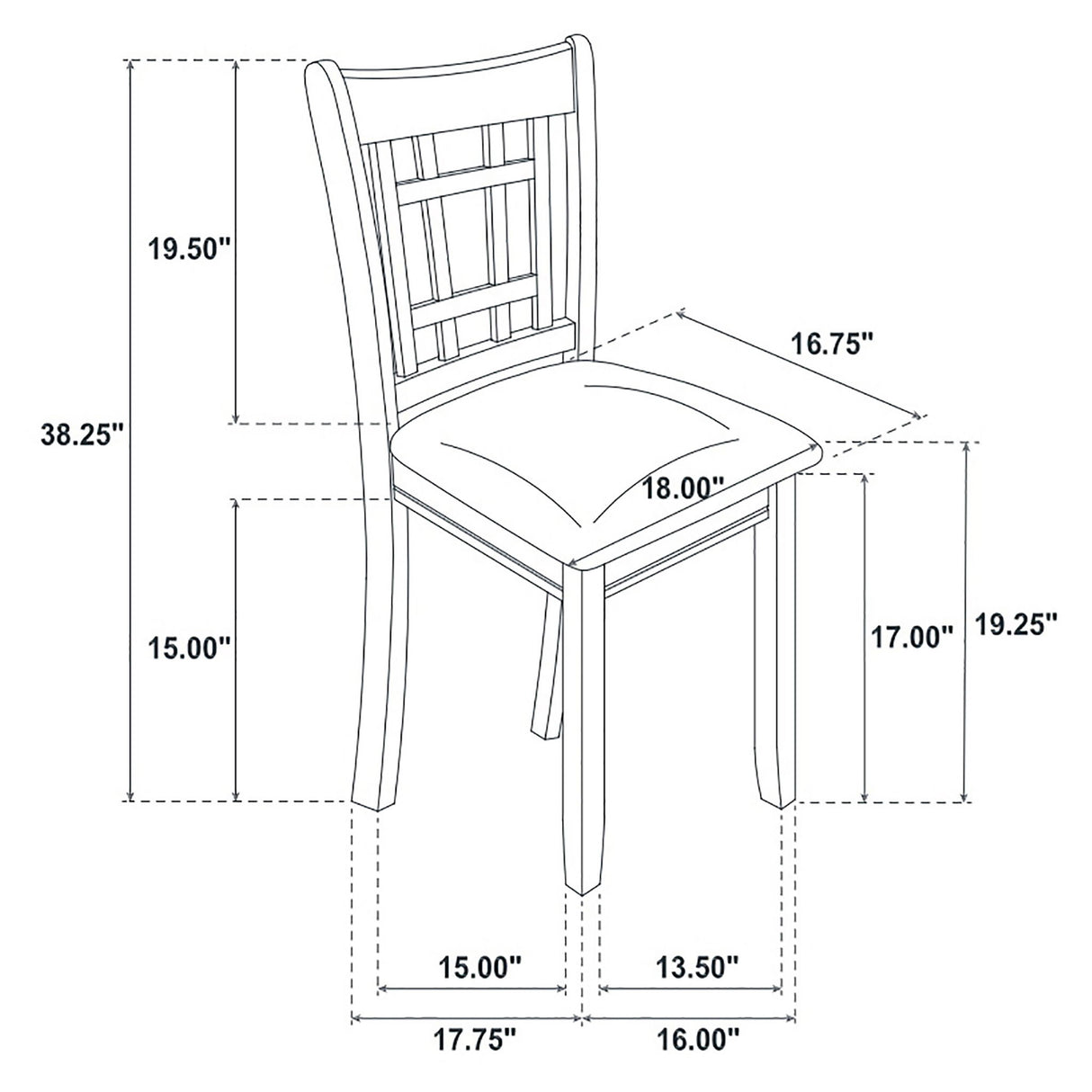 Lattice Back Side Chairs (Set of 2)