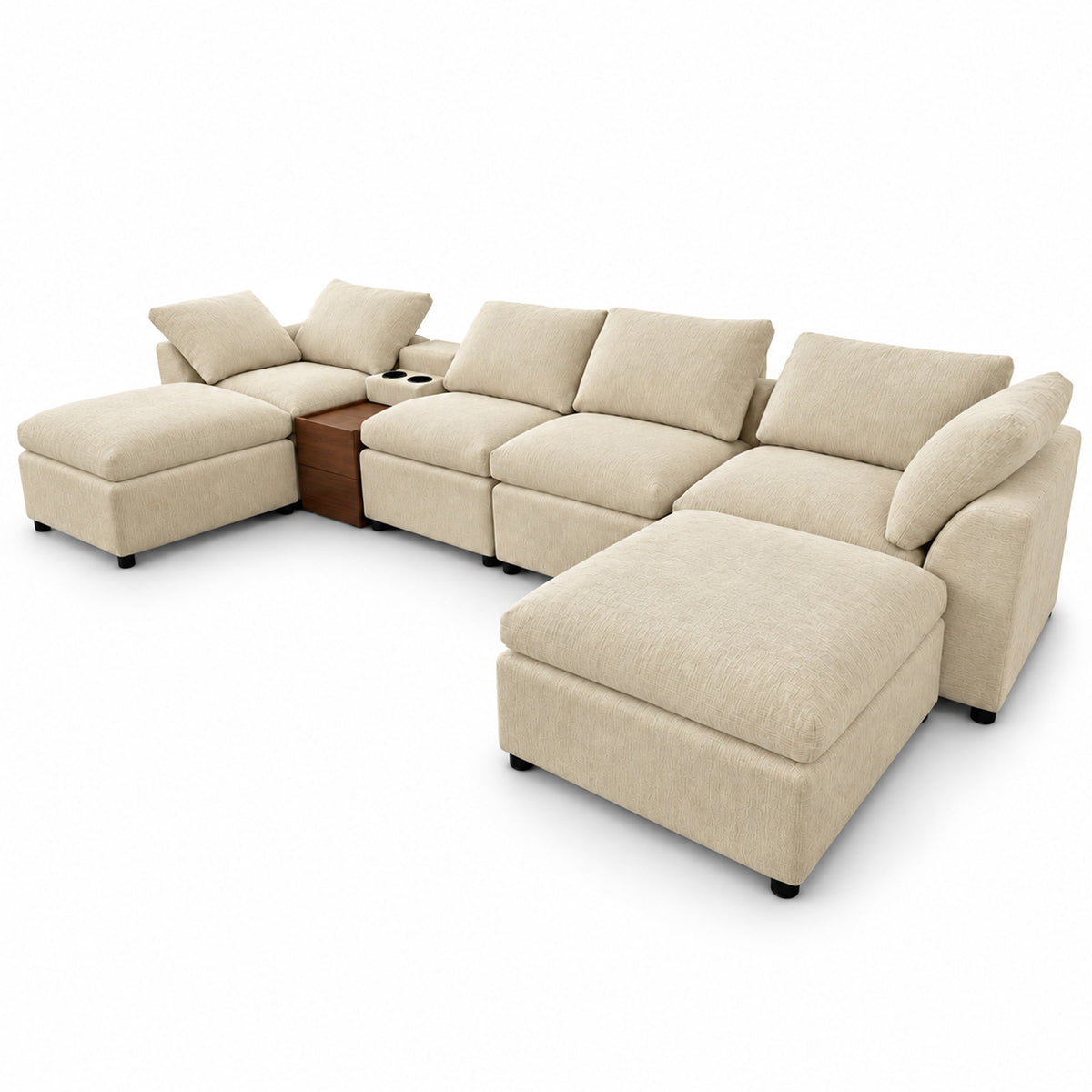 Modular Cloud Couch With Storage Console