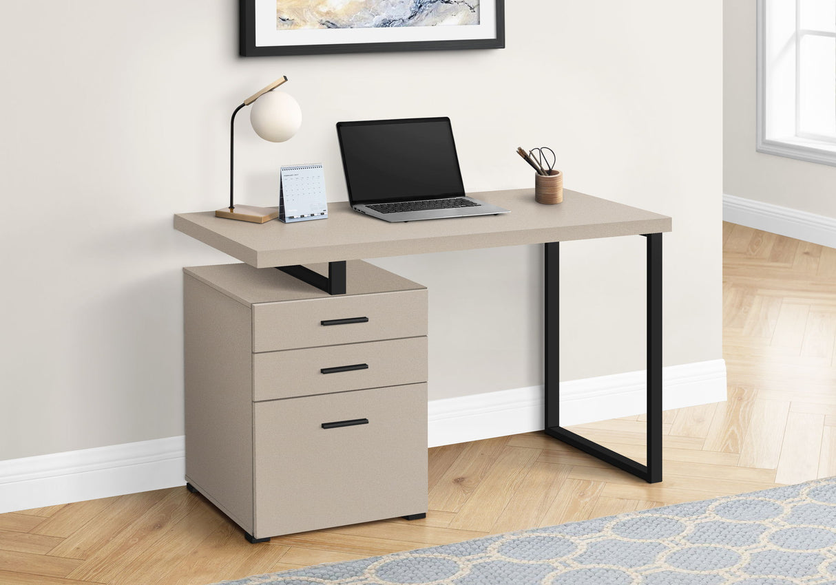 Computer Desk For Home Office, Laptop, Left Right Set Up, Storage Drawers - Beige
