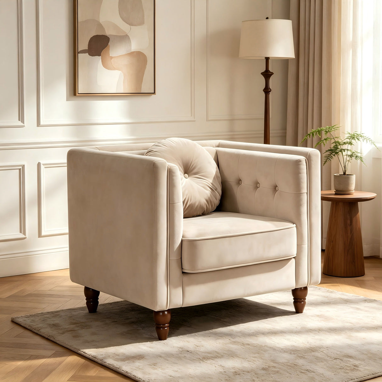 Chesterfield Accent Tufted Square Arm Side Chair