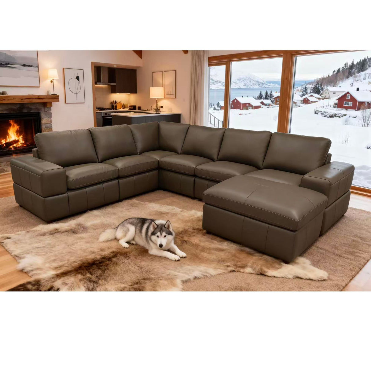 Large Square Arms Modular Sectional