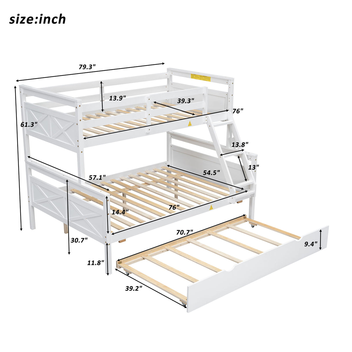 Bunk Bed & Ladder And Safety Guardrail