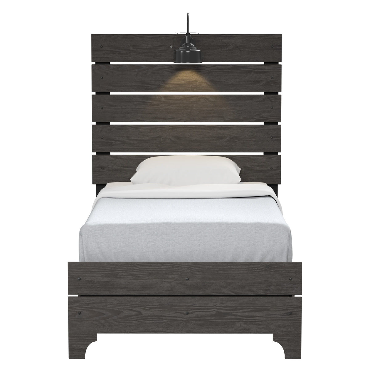Twin Bed With Integrated Lights - Brown