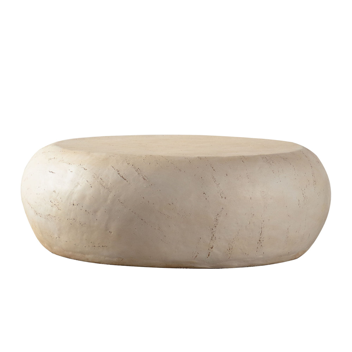 Round Coffee Table With Smooth Texture For Living Room - Light Beige