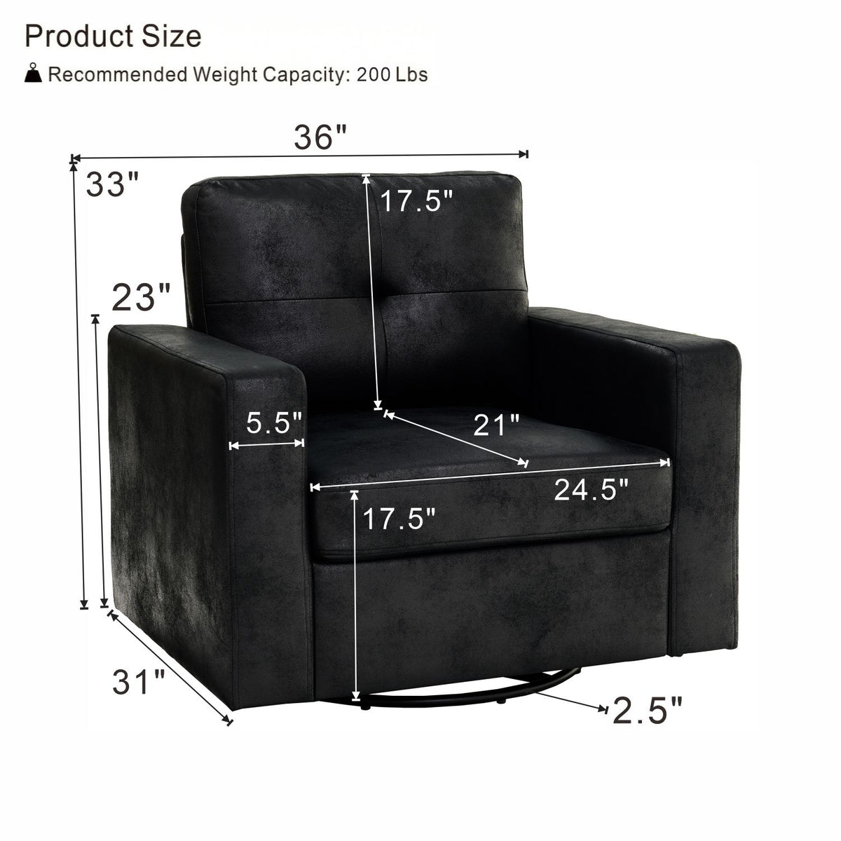 360 Degree Rotation Single Sofa Chair For Living Room