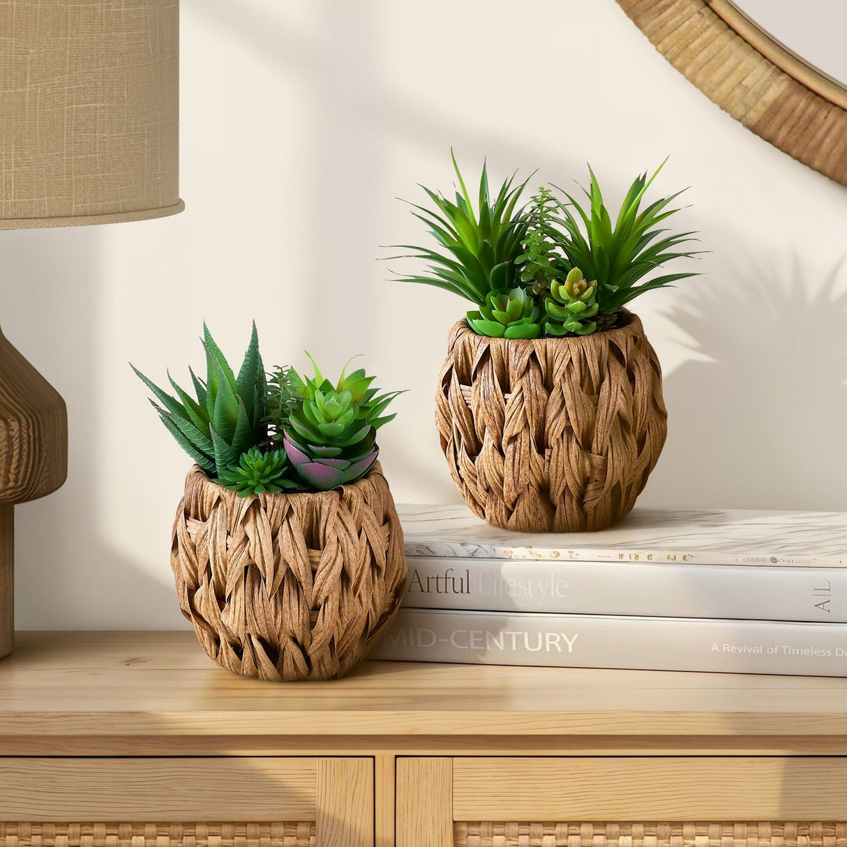 Artificial Succulent, Table Decor (Set of 2) - Green