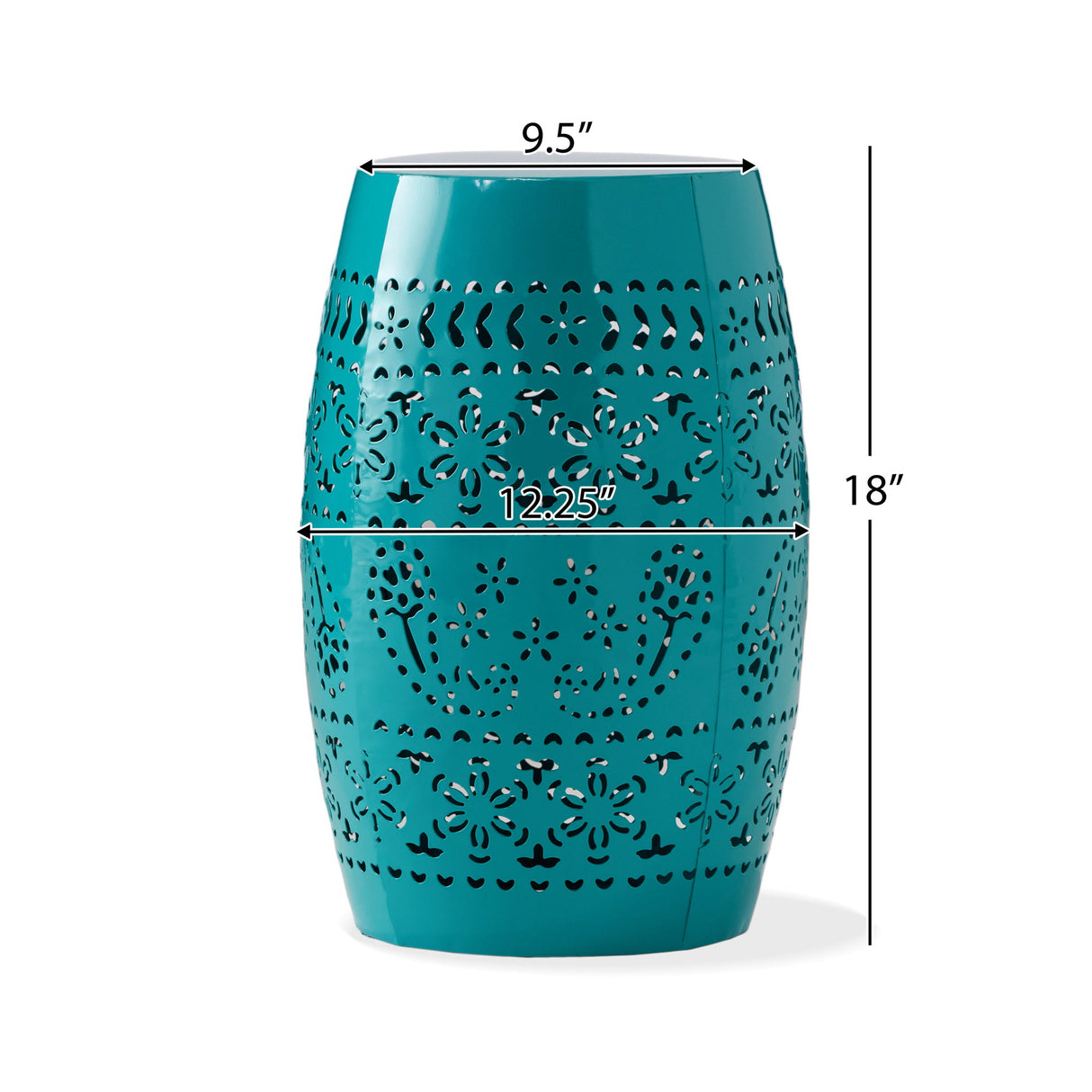 Outdoor Lace Cut Side Table - Teal