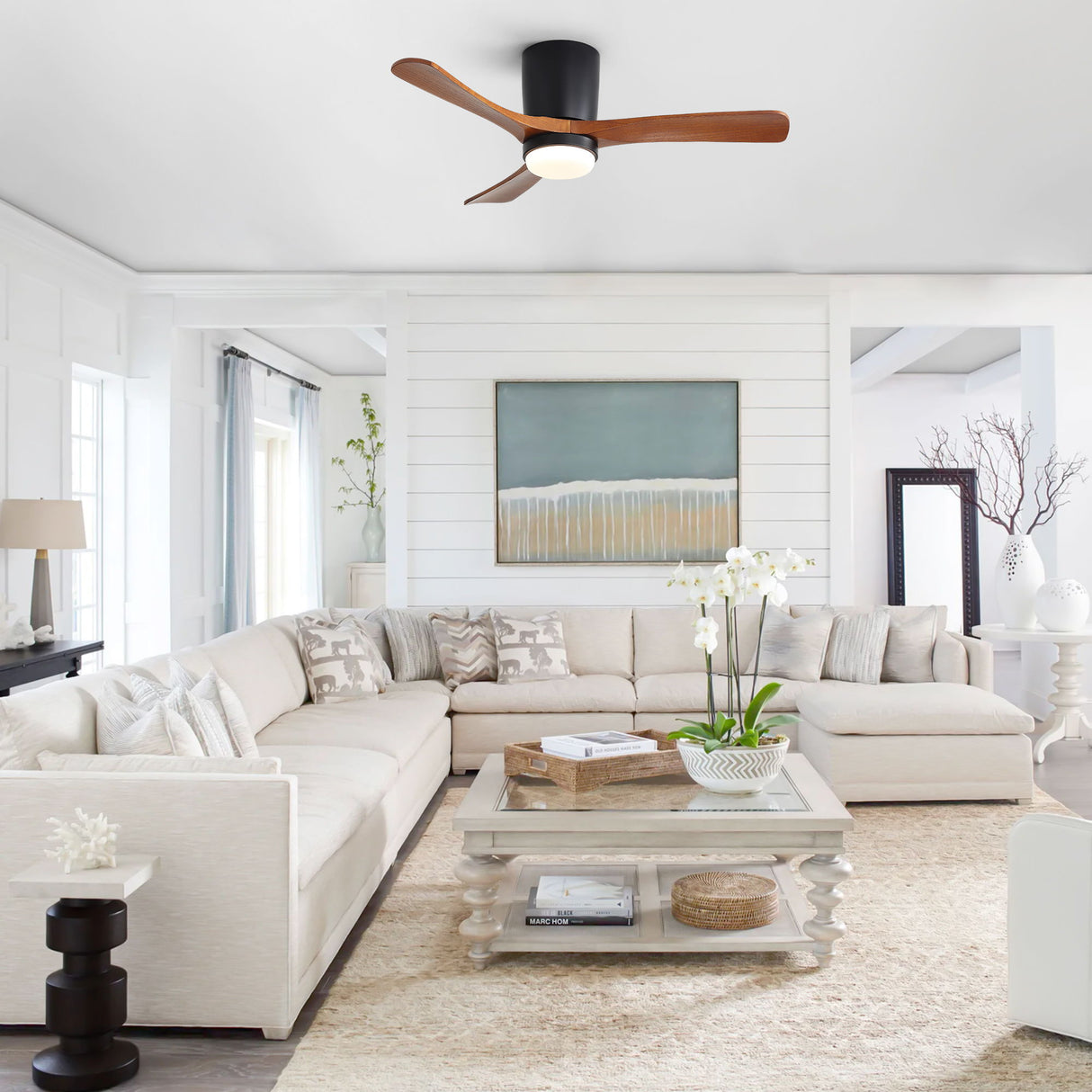 42" Ceiling Fan With DC Motor, Dimmable LED Light, Timer & Memory