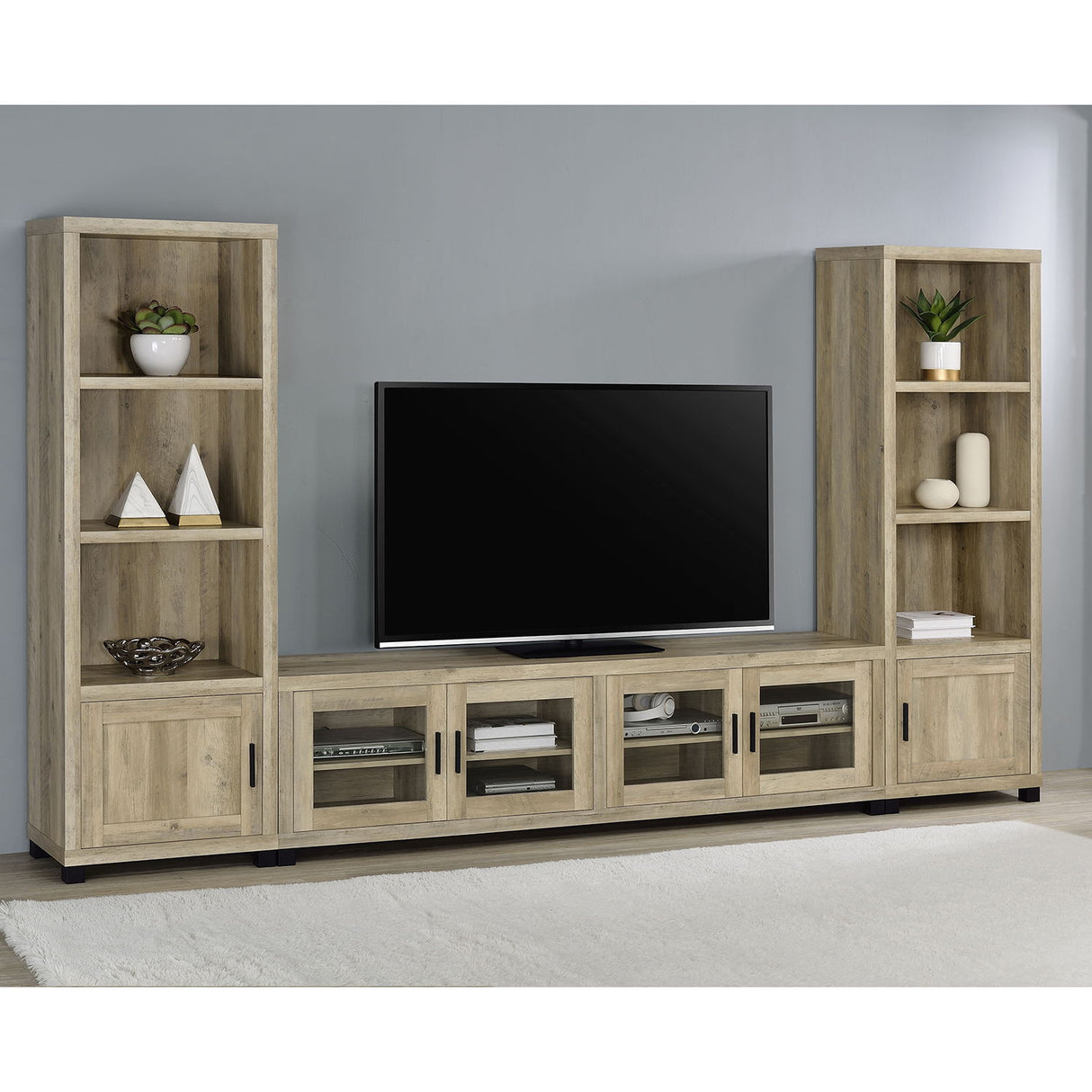 Heron - 3 Piece Entertainment Center With Adjustable Shelving