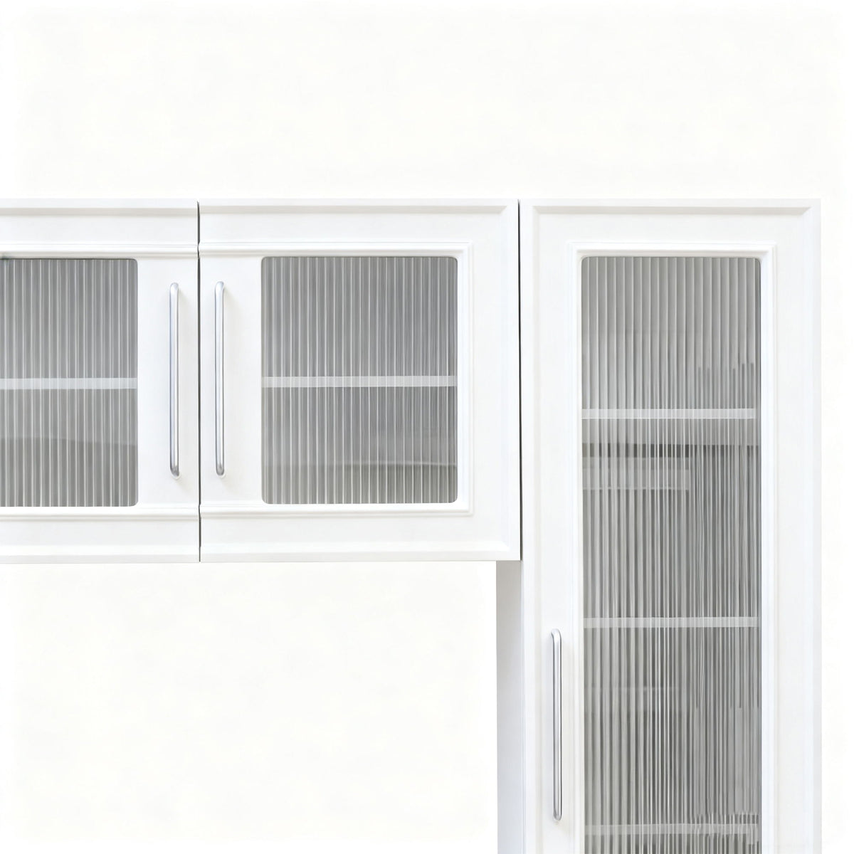 Wall Unit Entertainment Center With Glass Doors For TVs Up To 75" With Drawers For Living Room - White