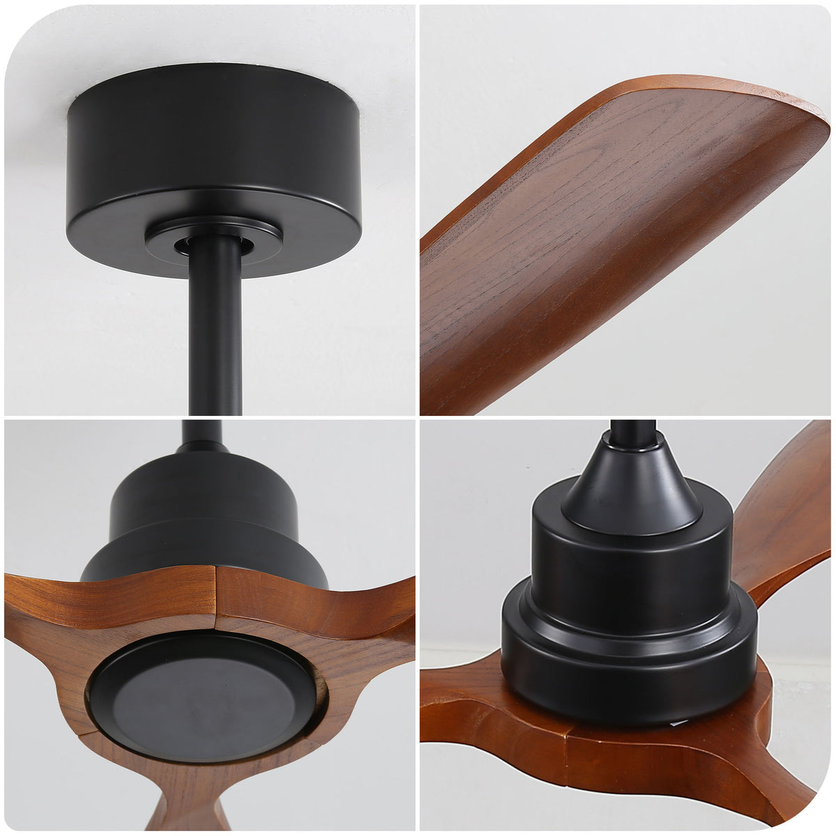 48" Ceiling Fan With 3 Blades, Remote Control Reversible DC Motor For Living Room