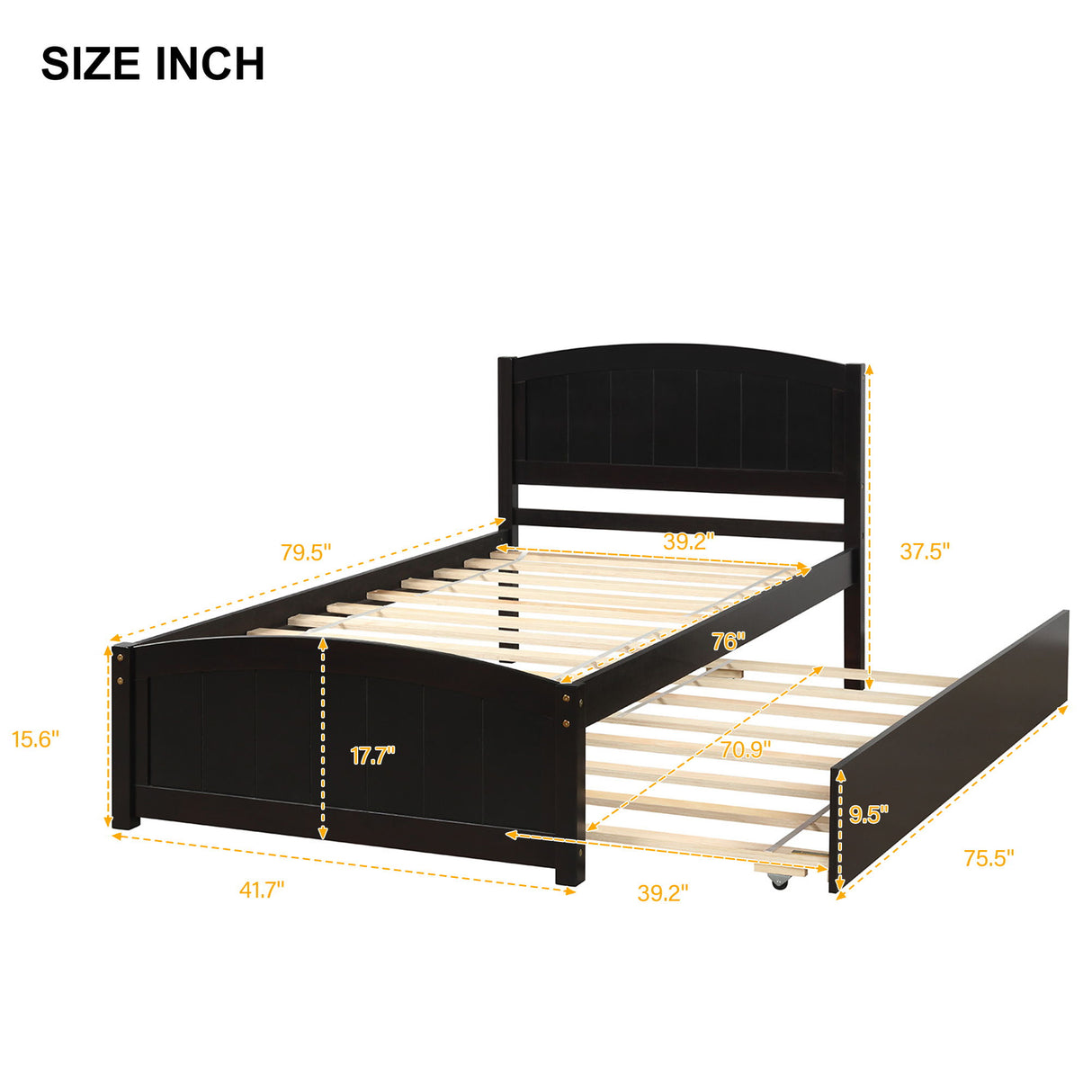 Platform Bed & Headboard, Footboard And Slat Support