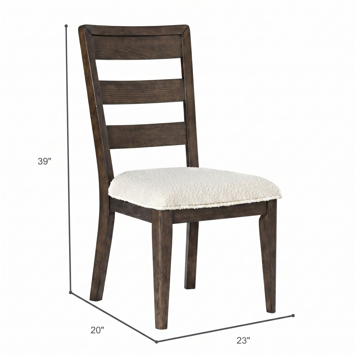 Upholstered Dining Chair With Ladder Back Design (Set of 2)
