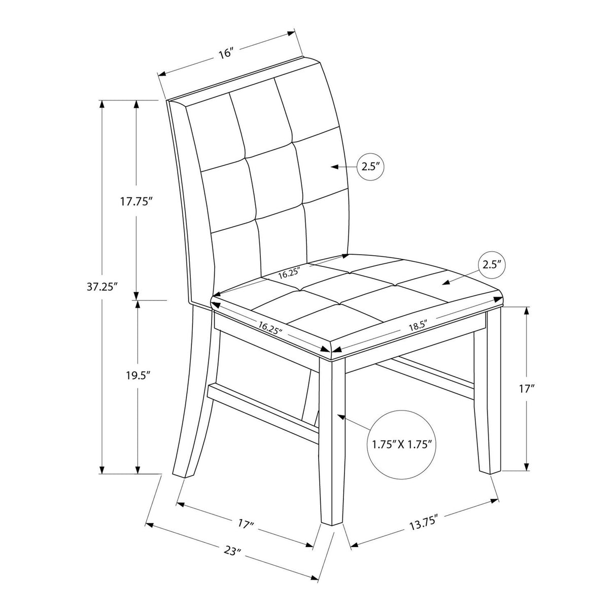 Transitional Upholstered Dining Chair For Dining Room (Set of 2)