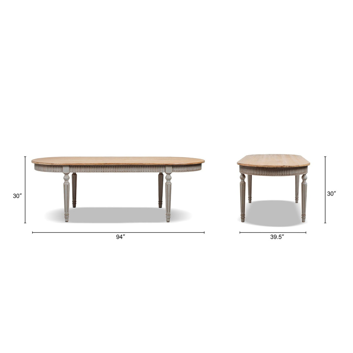 Colette - Oval Dining Table - Blue / Gray