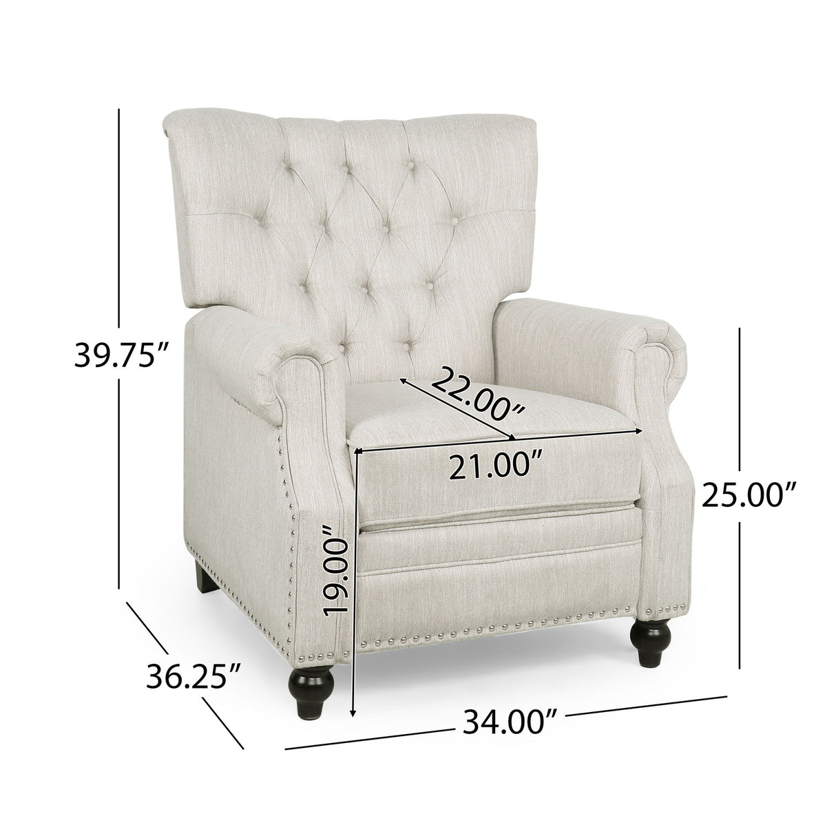 Welch - Contemporary Tufted Pushback Recliner - Beige