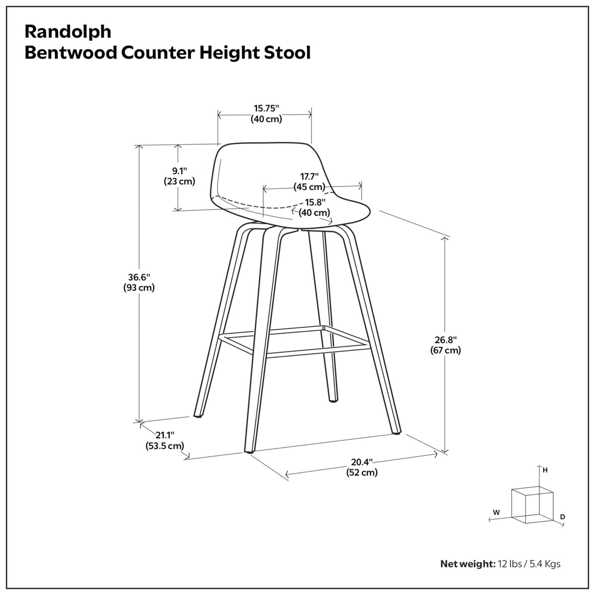 Randolph - Counter / Bar Stool (Set of 2) - Gray