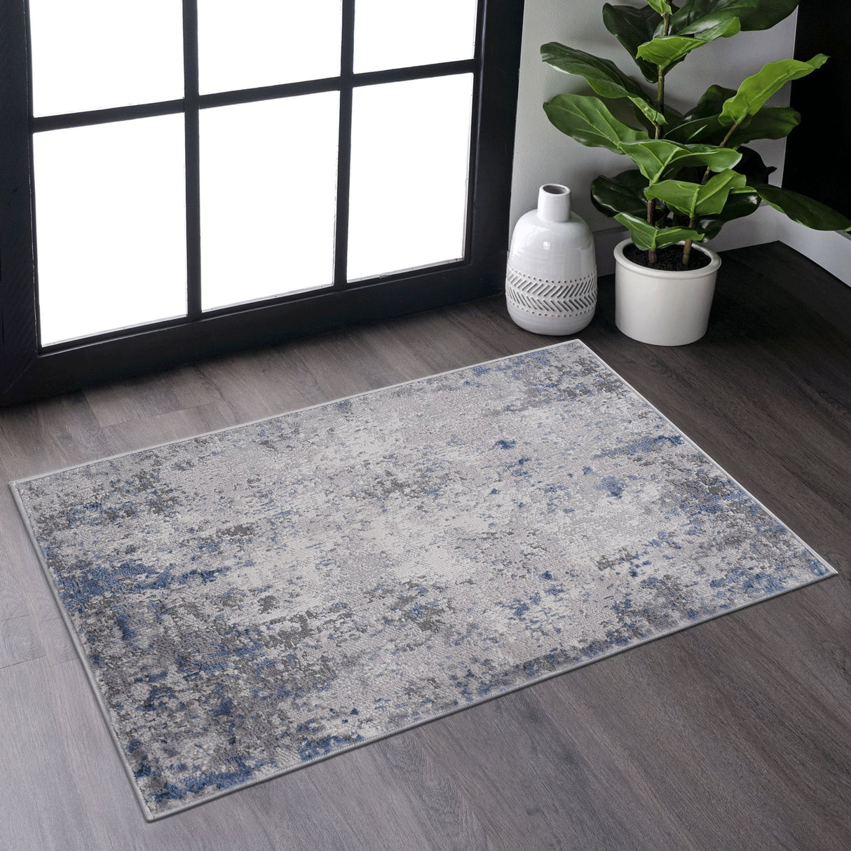 Marfi - 2' X 3' Abstract Area Rug - Silver