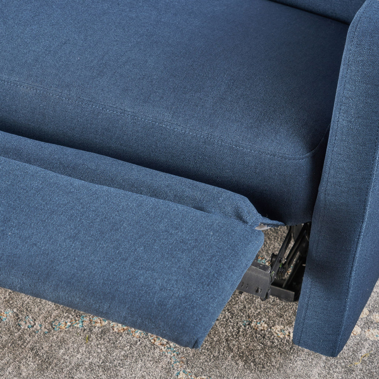 Alma - Contemporary Upholstered Loveseat Recliner - Navy Blue