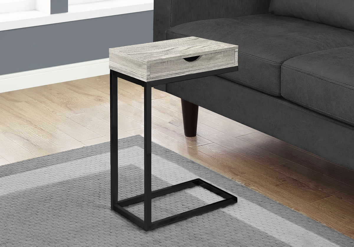 Accent Table, C - Shaped Stylish Modern - Gray