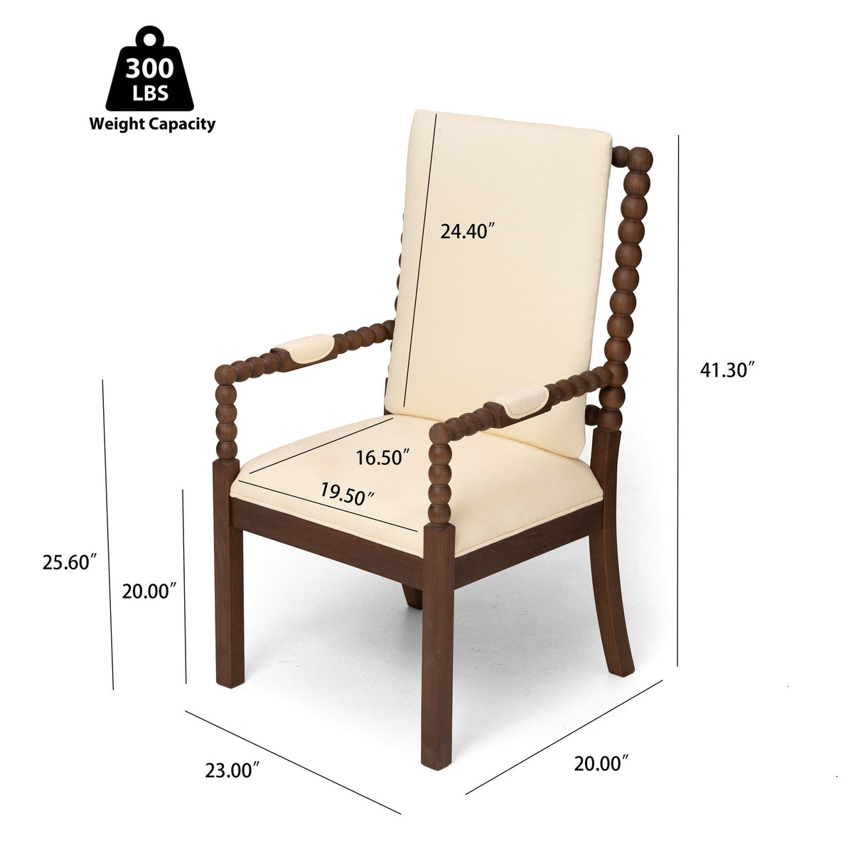 Dining Chairs With Upholstered Fabric For Home Kitchen (Set of 2) - Walnut
