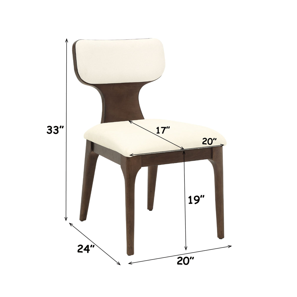 Koen - Side Chair (Set of 2) - Beige / Brown Oak