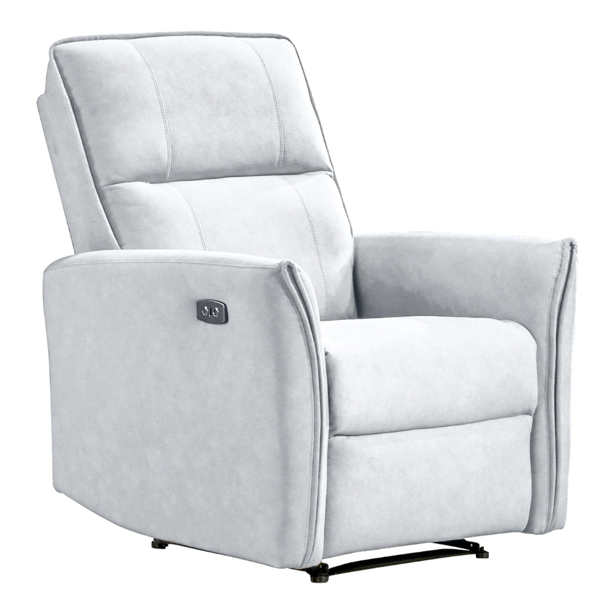 Asheville - Suede Recliner Chair - Light Gray