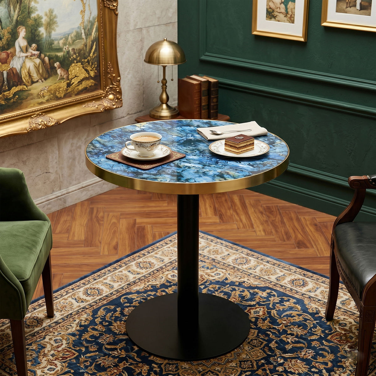 Round Bistro Coffee Table - Blue