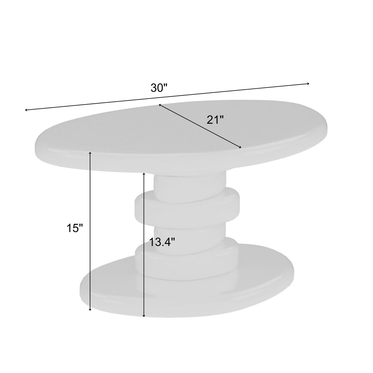 Cobblestone End Table - White