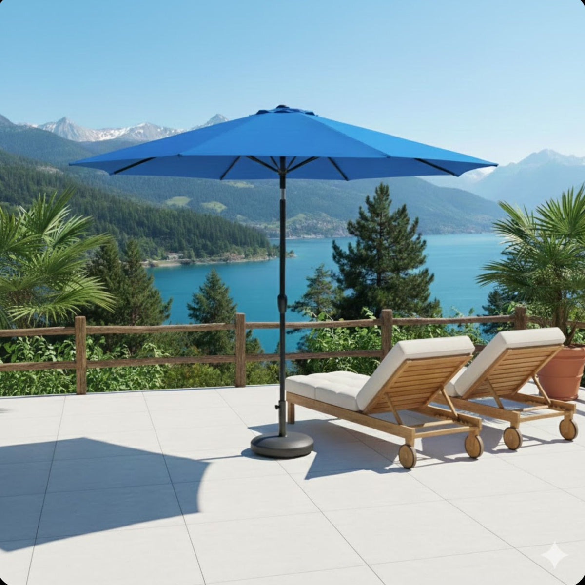 Market Patio Umbrella With Crank Lift And Tilt, UV Resistant Canopy For Pool (Without Base) - Blass