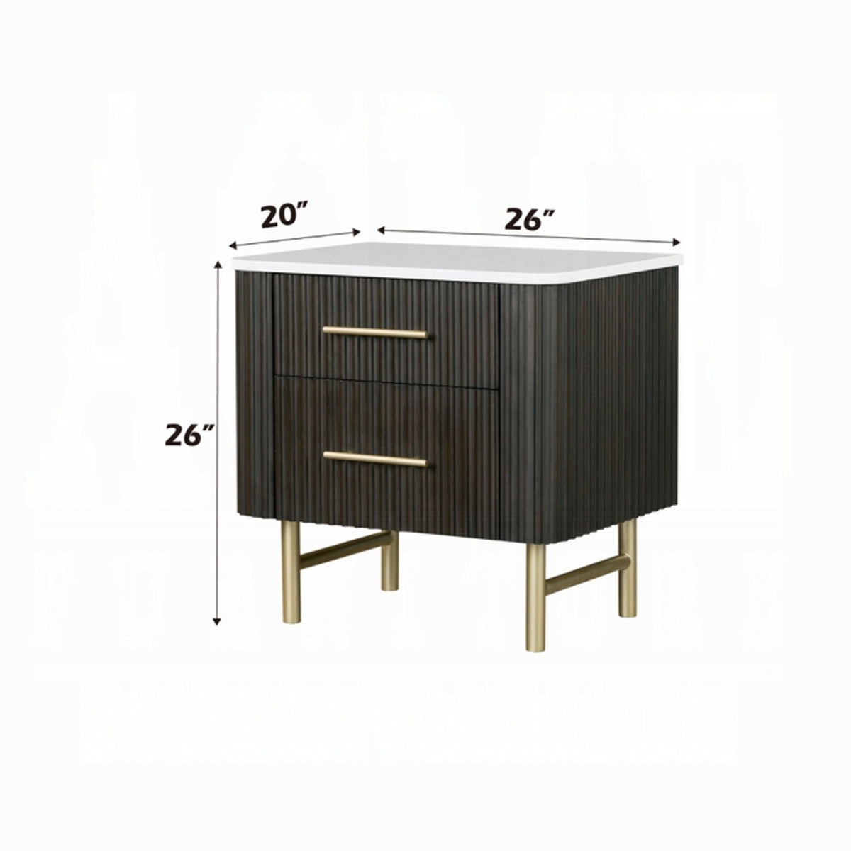 Clayten - Nightstand - Espresso / White Marble