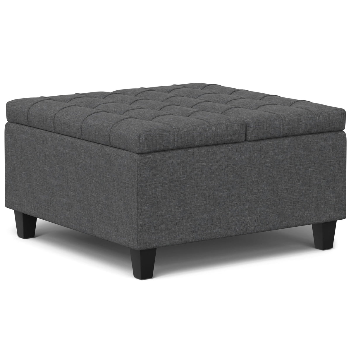 Harrison - Small Square Coffee Table Storage Ottoman - Gray