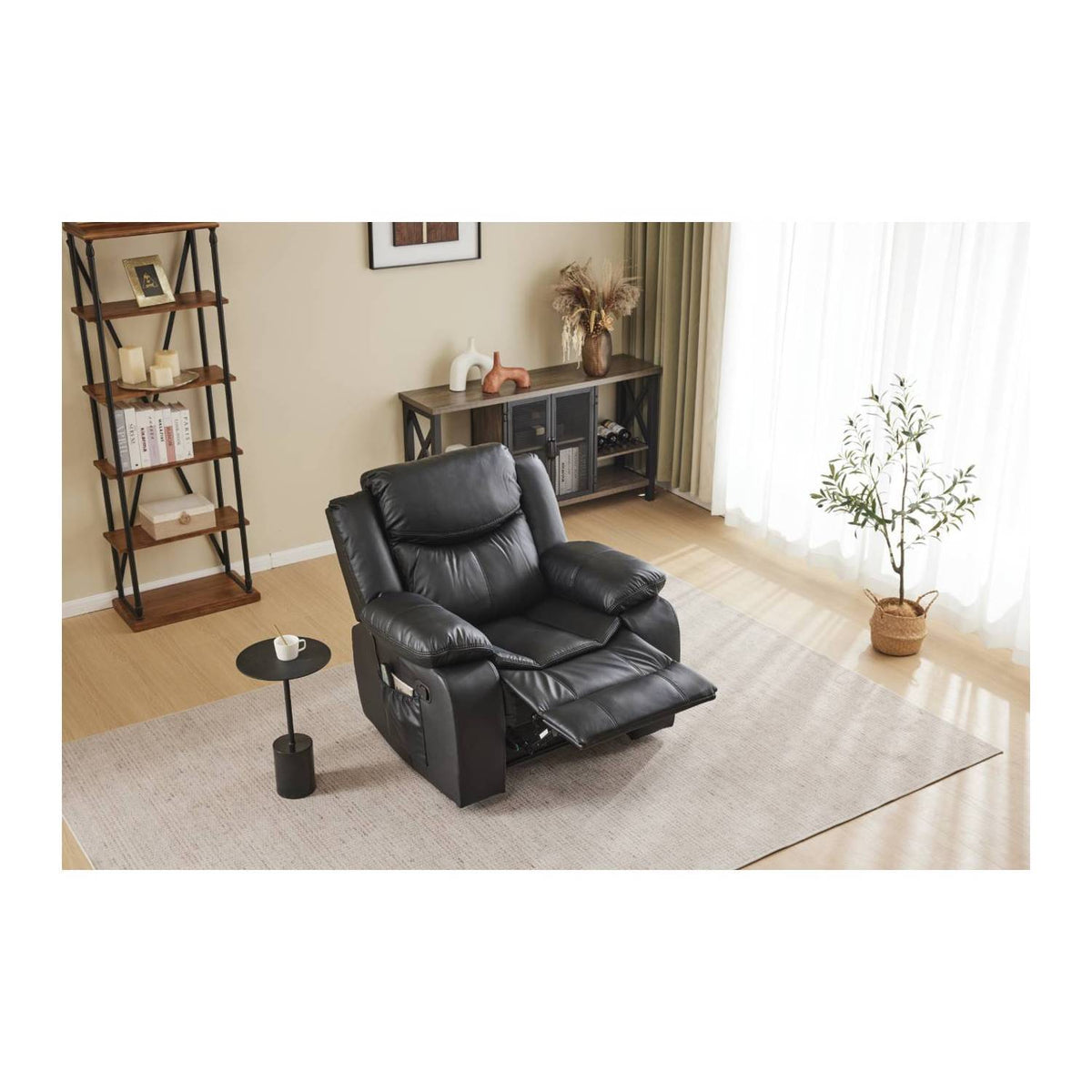 Recliner Chair With Vibration And Heating - Black