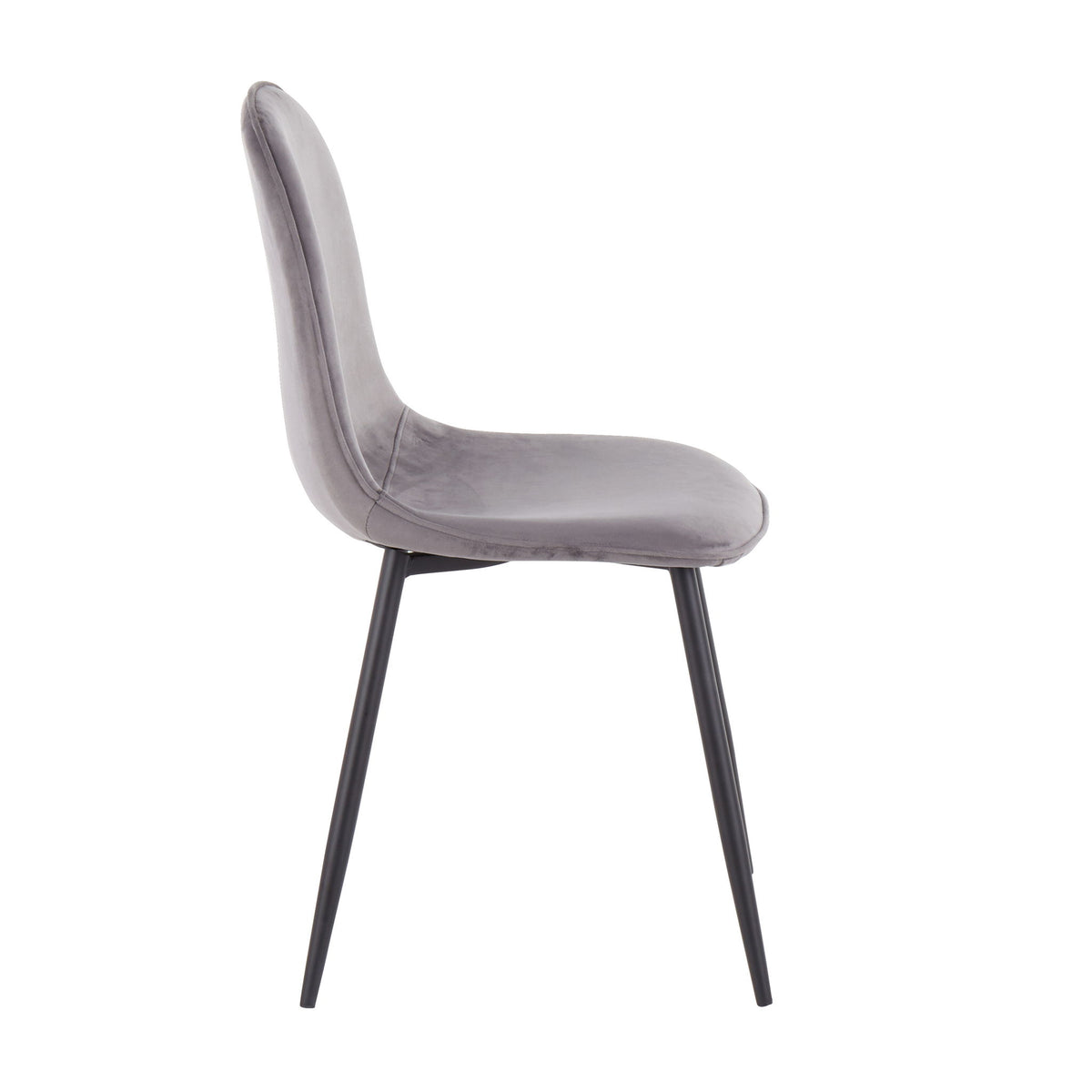 Pebble - Contemporary Chair (Set of 2) - Gray - Velvet