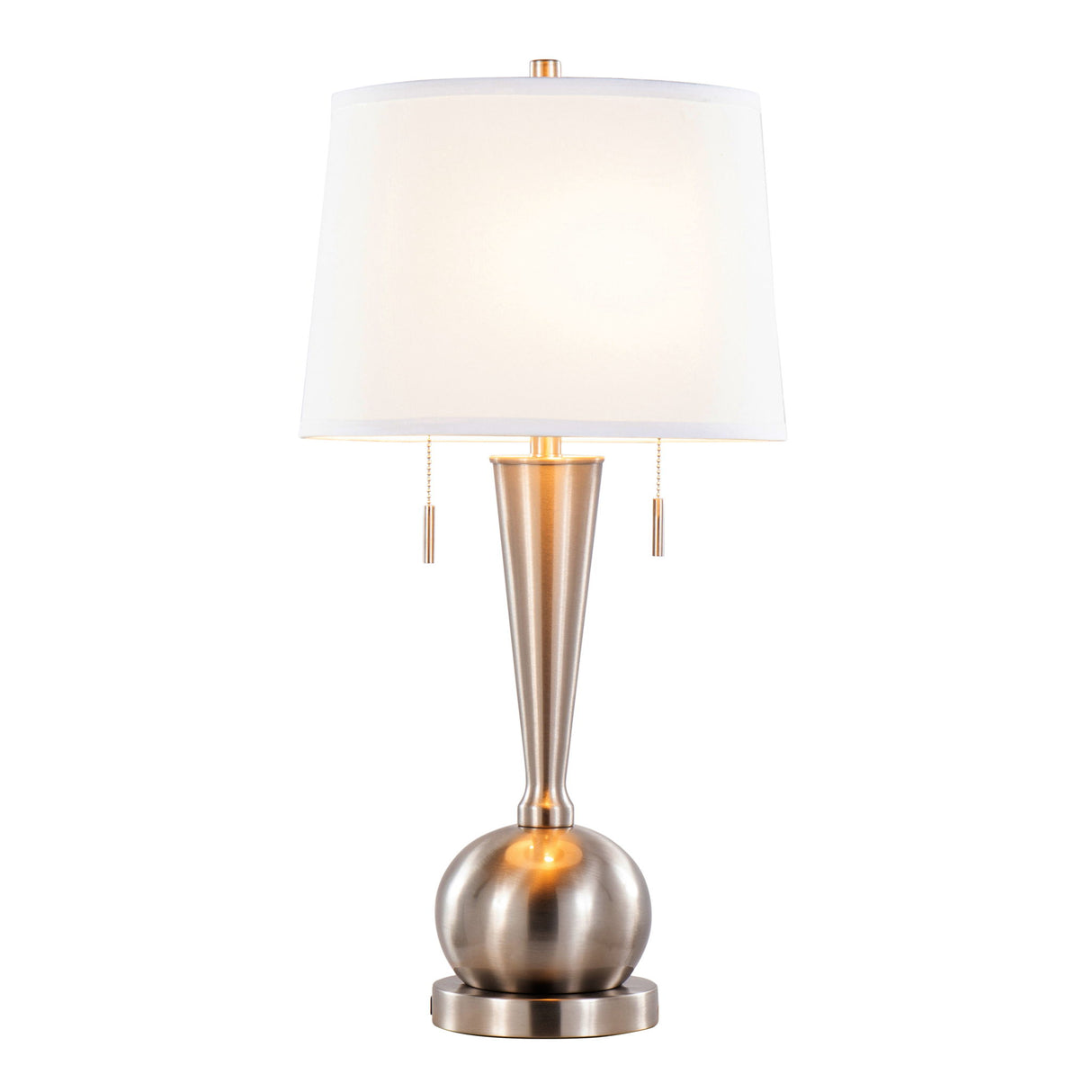 Jules - Contemporary Table Lamp Built In USB Port (Set of 2) - Brushed Nickel