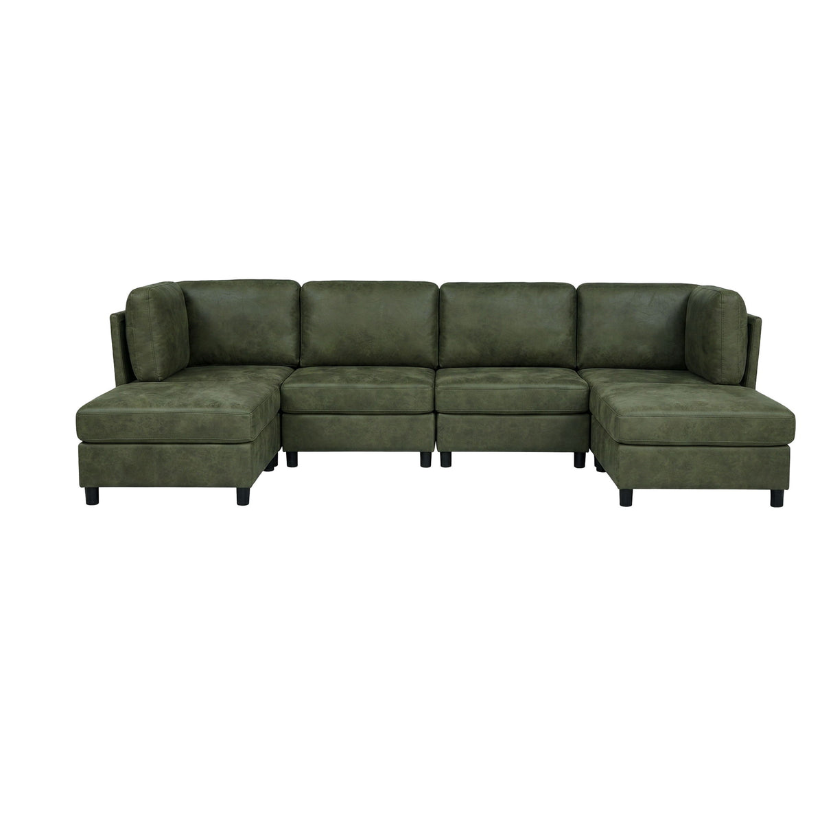 Upholstered Modular Sectional With Custom Configuration And Removable Cushions