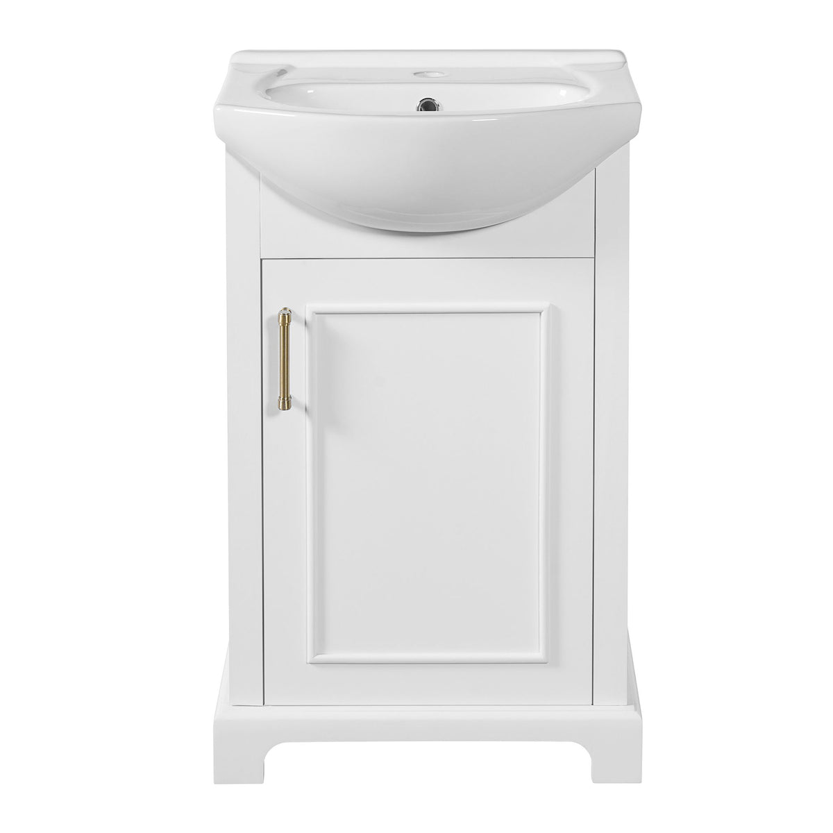 20" Bathroom Vanity With Bulged Sink, Freestanding Single Vanity Set, Soft Close Door