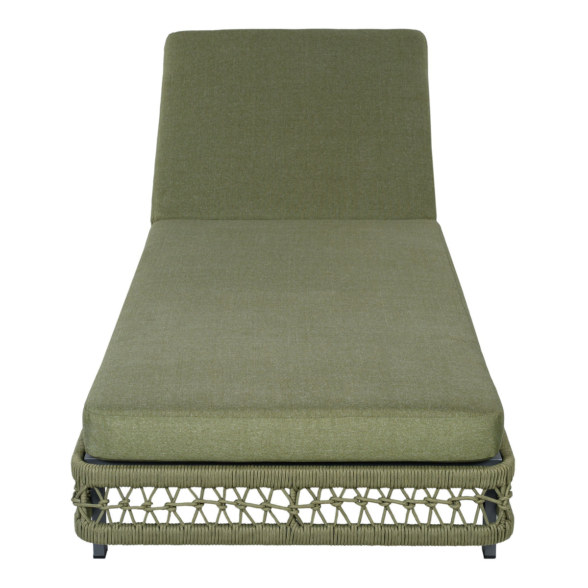 Outdoor Chaise Lounge With Wheels, 5 Position Adjustable Backrest