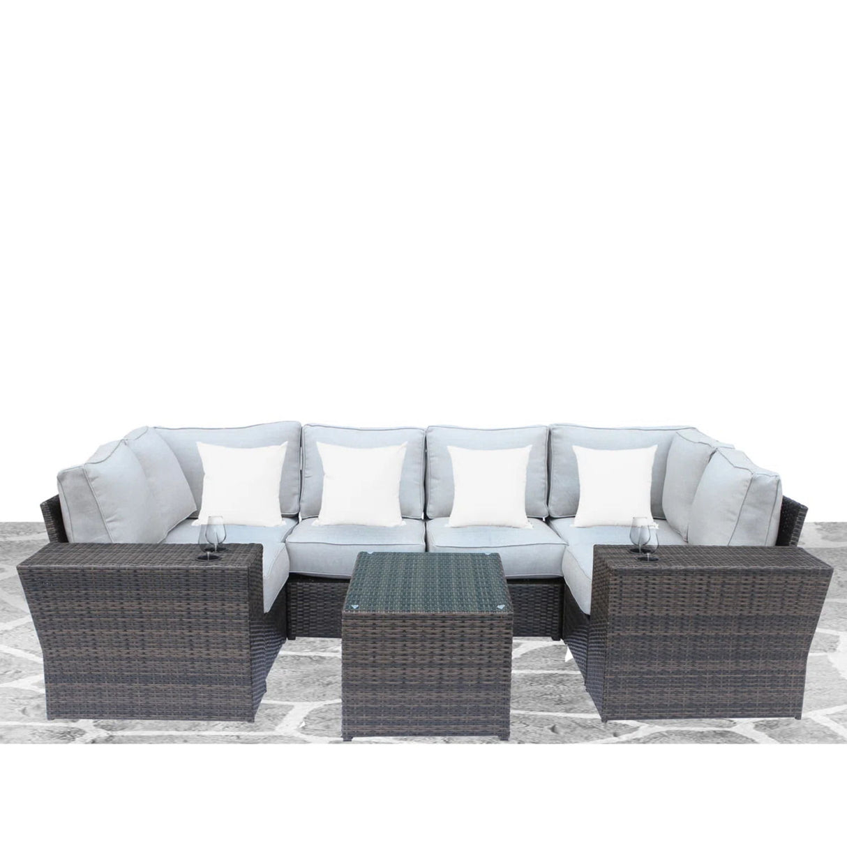 4 Person Patio Set With Cushions - Espresso