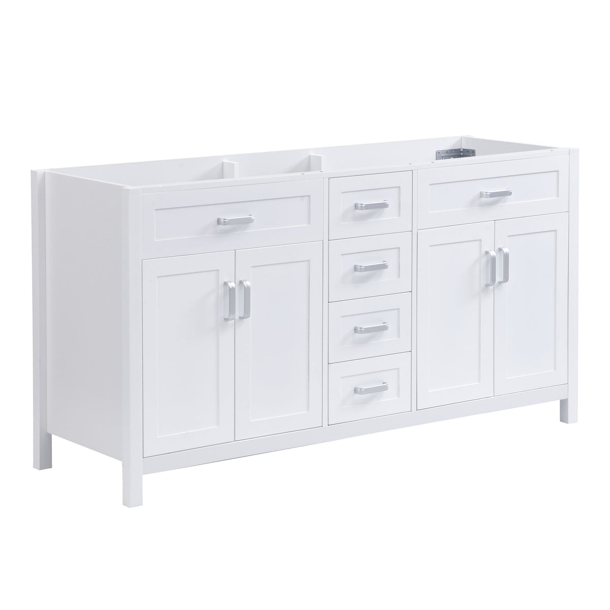 Bathroom Vanity Cabinet Only, Soft Close Doors & Drawers, 4 Drawers & 2 Double Door Cabinets - White