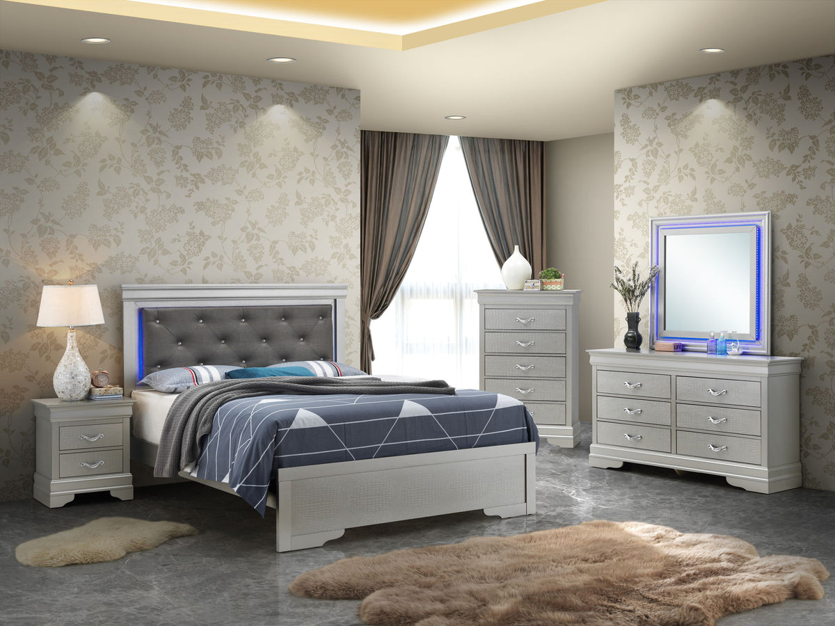 Transitional Elegant King Bed - Champagne