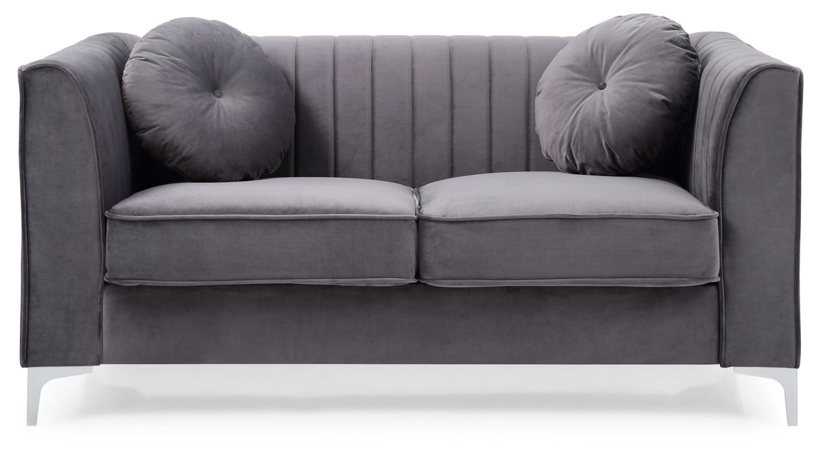 Glam Styled Micro Suede Loveseat