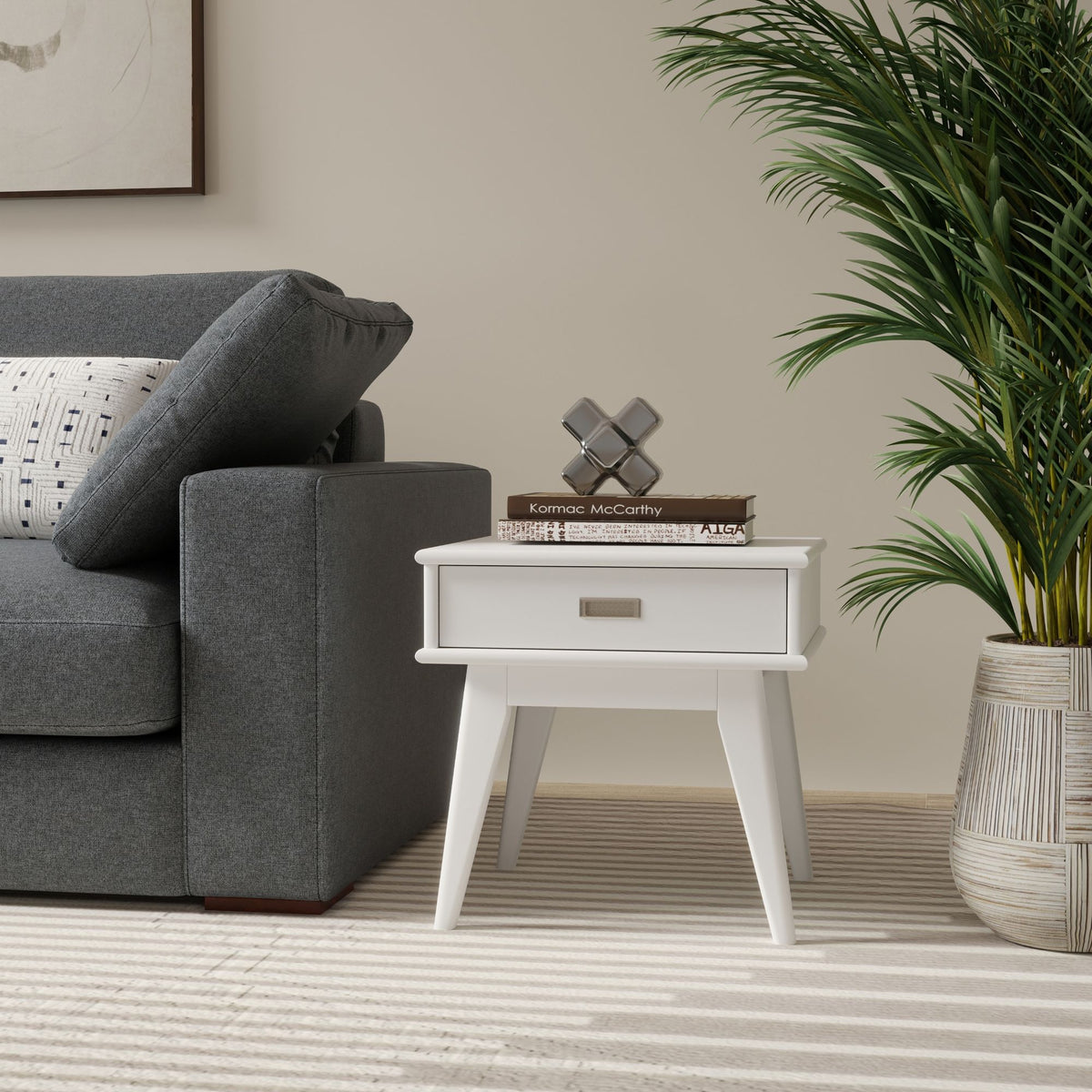 Draper - End Table - White