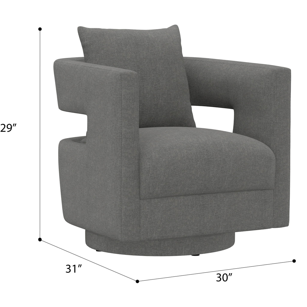 Swivel Chair With Fabric Upholstery - Gray