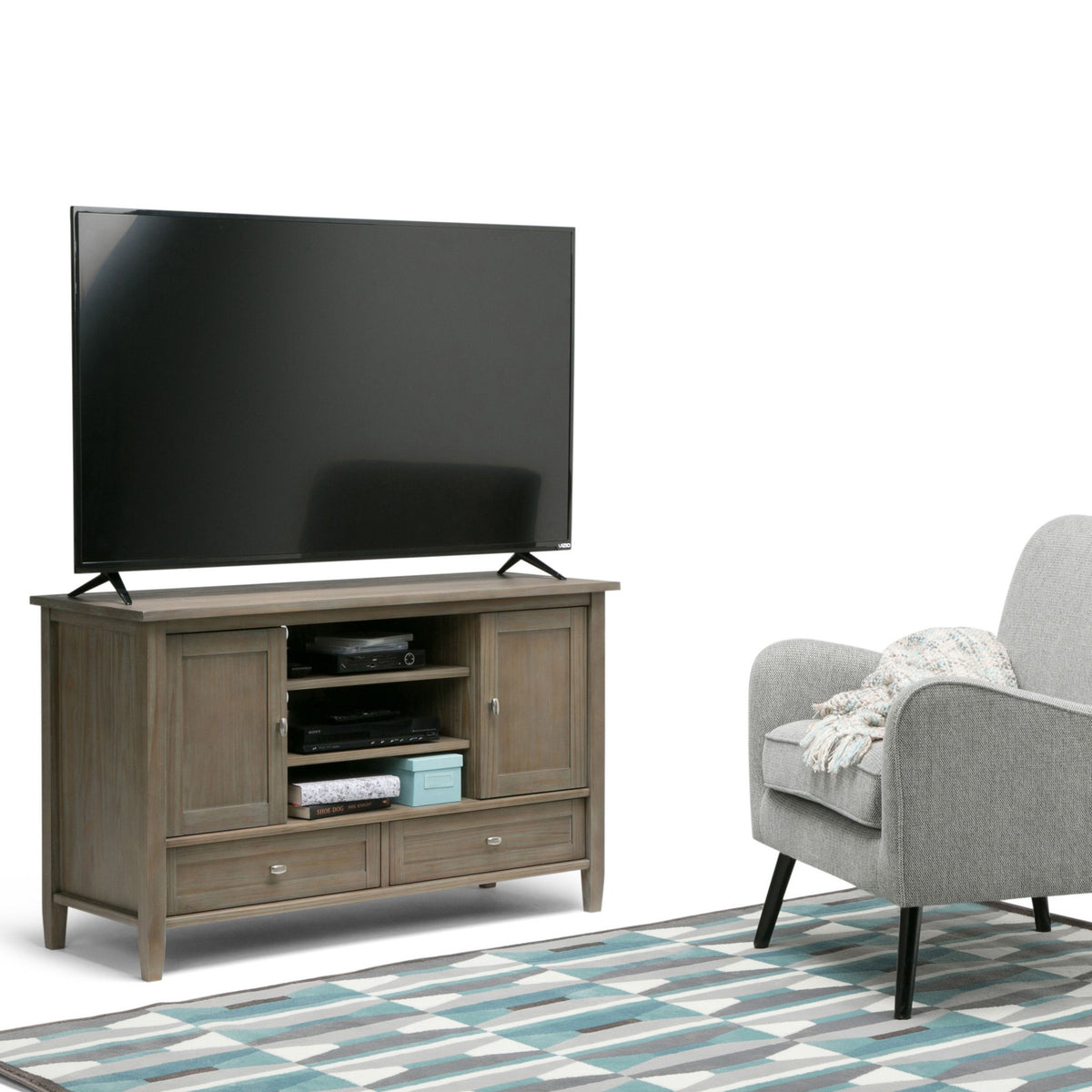 Warm Shaker - TV Media Stand Handcrafted - Light Brown