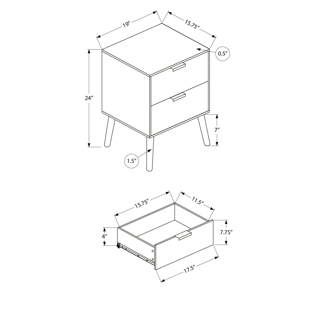 Modern Accent Table & Storage Drawers
